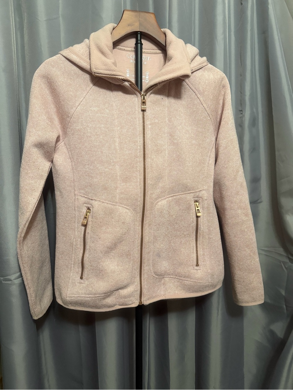 Calvin Klein Light Blush Hooded Zip Bomber Jacket